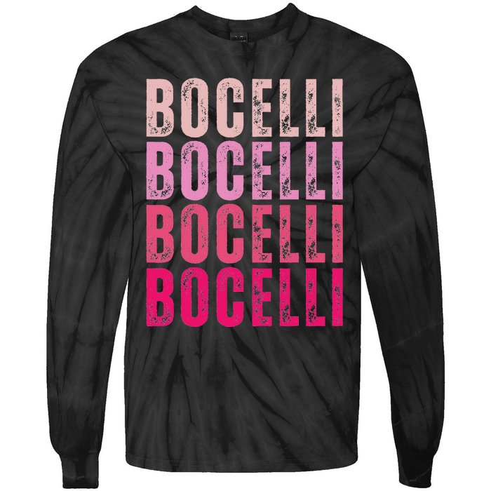 Bocelli Personalized Name I Love Bocelli Vintage Tie-Dye Long Sleeve Shirt