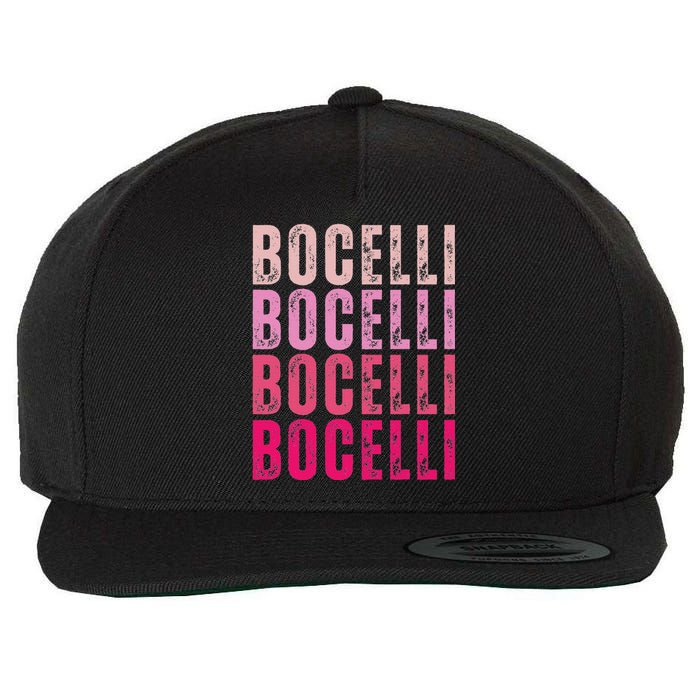 Bocelli Personalized Name I Love Bocelli Vintage Wool Snapback Cap