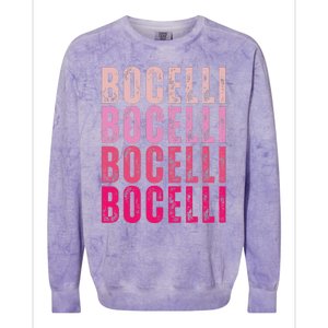 Bocelli Personalized Name I Love Bocelli Colorblast Crewneck Sweatshirt