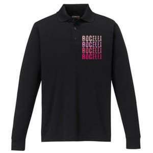 Bocelli Personalized Name I Love Bocelli Performance Long Sleeve Polo