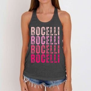 Bocelli Personalized Name I Love Bocelli Women's Knotted Racerback Tank