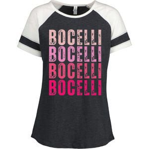 Bocelli Personalized Name I Love Bocelli Enza Ladies Jersey Colorblock Tee