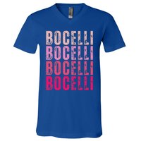 Bocelli Personalized Name I Love Bocelli V-Neck T-Shirt