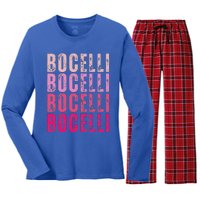 Bocelli Personalized Name I Love Bocelli Women's Long Sleeve Flannel Pajama Set 