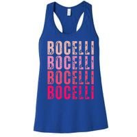 Bocelli Personalized Name I Love Bocelli Women's Racerback Tank