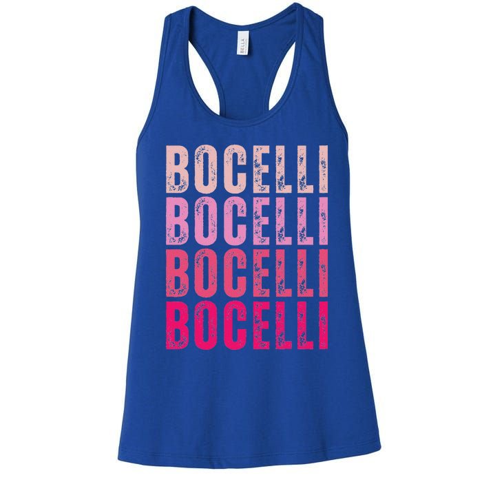 Bocelli Personalized Name I Love Bocelli Women's Racerback Tank