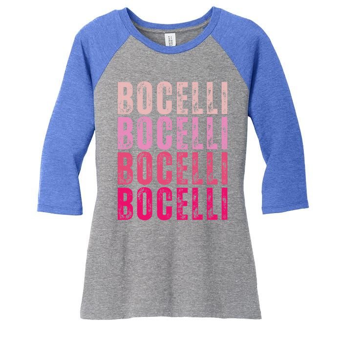 Bocelli Personalized Name I Love Bocelli Women's Tri-Blend 3/4-Sleeve Raglan Shirt