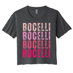 Bocelli Personalized Name I Love Bocelli Women's Crop Top Tee