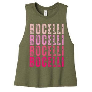 Bocelli Personalized Name I Love Bocelli Women's Racerback Cropped Tank