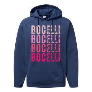 Bocelli Personalized Name I Love Bocelli Performance Fleece Hoodie