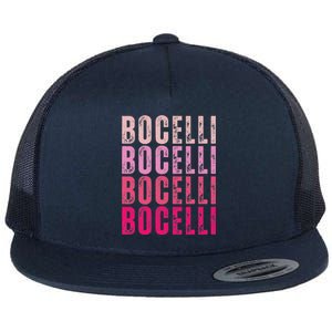 Bocelli Personalized Name I Love Bocelli Flat Bill Trucker Hat