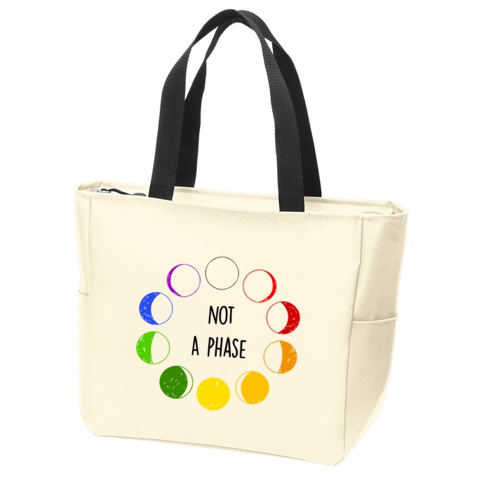 Bi Pride Not A Phase Bisexual Zip Tote Bag