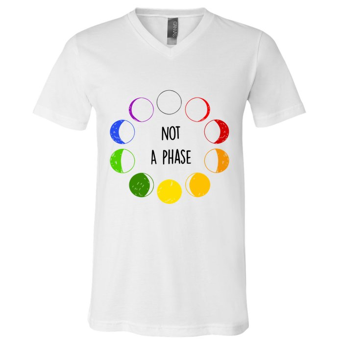 Bi Pride Not A Phase Bisexual V-Neck T-Shirt