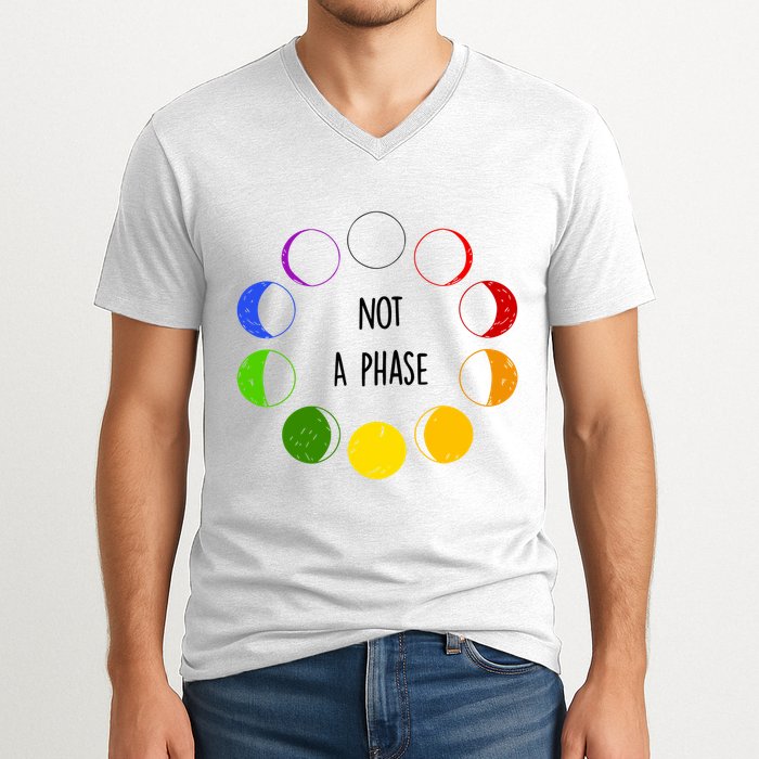Bi Pride Not A Phase Bisexual V-Neck T-Shirt