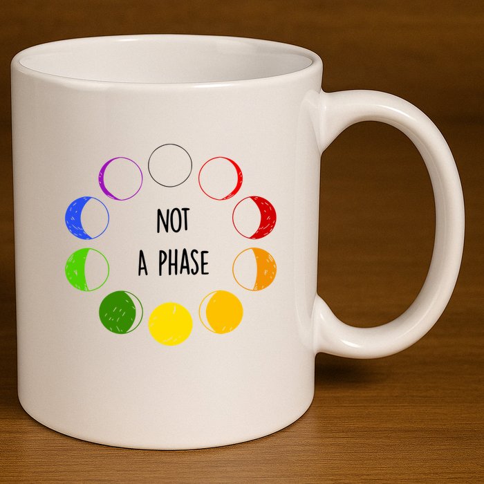 Bi Pride Not A Phase Bisexual 11oz C Handle Ceramic Mug