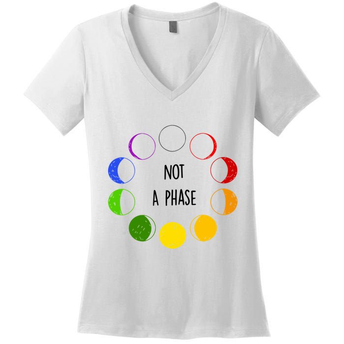Bi Pride Not A Phase Bisexual Women's V-Neck T-Shirt