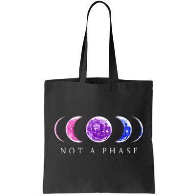 Bi Pride Not A Phase Bisexual Pride Moon Tote Bag