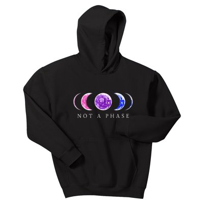 Bi Pride Not A Phase Bisexual Pride Moon Kids Hoodie