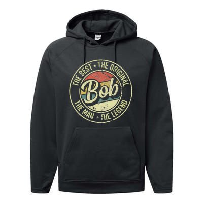 Bob Personal Name First Name Retro Bob Performance Fleece Hoodie