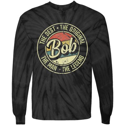 Bob Personal Name First Name Retro Bob Tie-Dye Long Sleeve Shirt