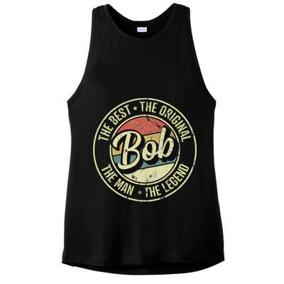Bob Personal Name First Name Retro Bob Ladies PosiCharge Tri-Blend Wicking Tank