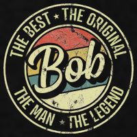 Bob Personal Name First Name Retro Bob Ladies PosiCharge Tri-Blend Wicking Tank