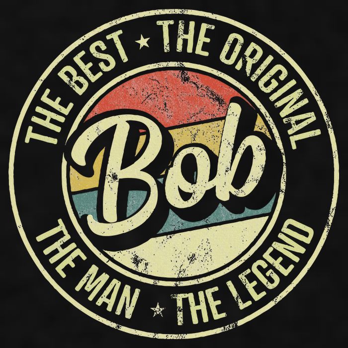 Bob Personal Name First Name Retro Bob Ladies PosiCharge Tri-Blend Wicking Tank