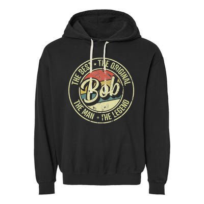 Bob Personal Name First Name Retro Bob Garment-Dyed Fleece Hoodie