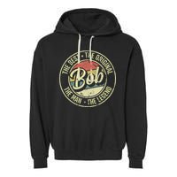 Bob Personal Name First Name Retro Bob Garment-Dyed Fleece Hoodie
