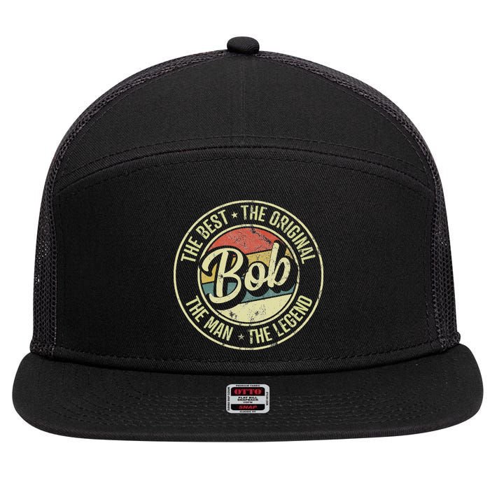 Bob Personal Name First Name Retro Bob 7 Panel Mesh Trucker Snapback Hat