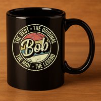 Bob Personal Name First Name Retro Bob 11oz C Handle Ceramic Mug