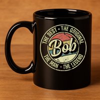 Bob Personal Name First Name Retro Bob 11oz C Handle Ceramic Mug