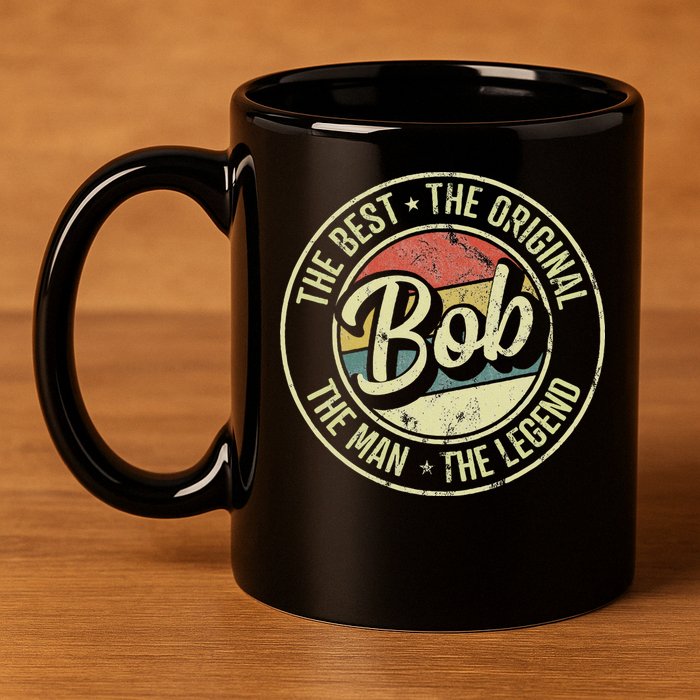 Bob Personal Name First Name Retro Bob 11oz C Handle Ceramic Mug
