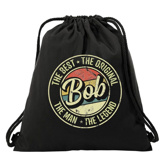 Bob Personal Name First Name Retro Bob Drawstring Bag