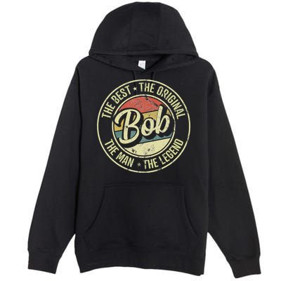 Bob Personal Name First Name Retro Bob Premium Pullover Hoodie