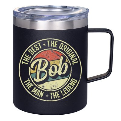 Bob Personal Name First Name Retro Bob 12oz Stainless Steel Coffee Mug