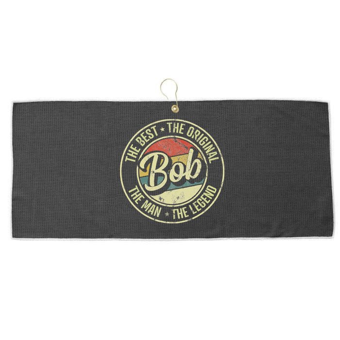 Bob Personal Name First Name Retro Bob Large Microfiber Waffle Golf Towel