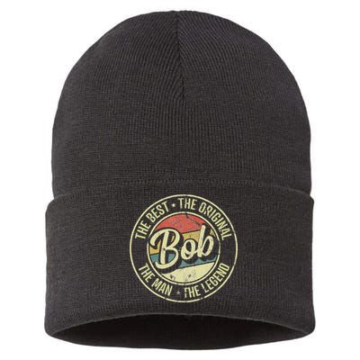 Bob Personal Name First Name Retro Bob Sustainable Knit Beanie