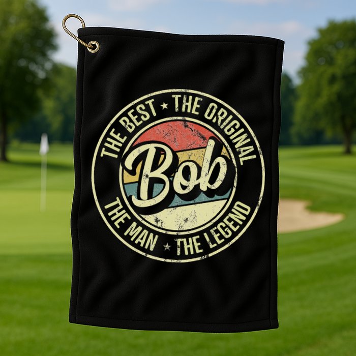 Bob Personal Name First Name Retro Bob Golf Towel