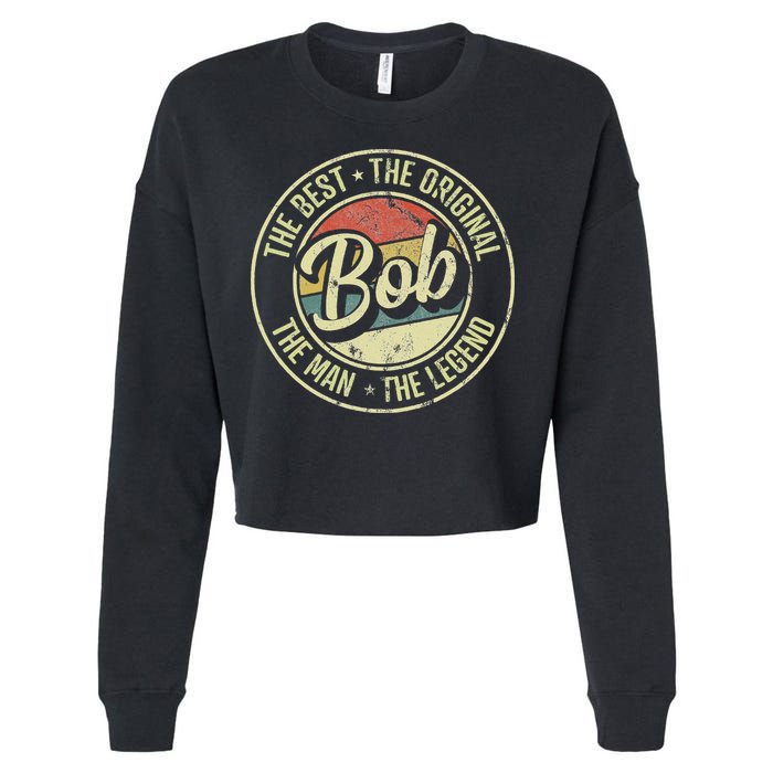 Bob Personal Name First Name Retro Bob Cropped Pullover Crew