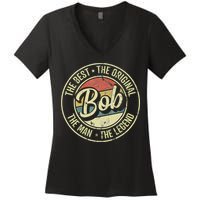 Bob Personal Name First Name Retro Bob Women's V-Neck T-Shirt
