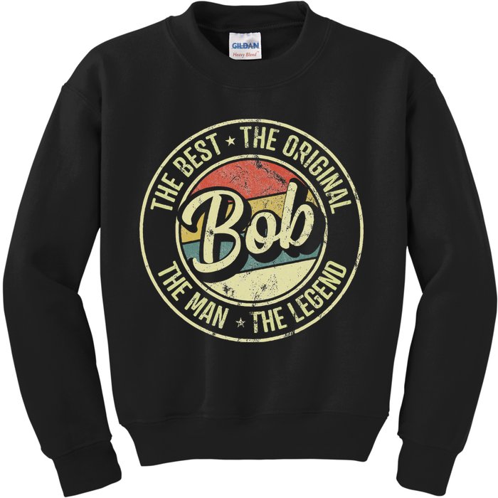 Bob Personal Name First Name Retro Bob Kids Sweatshirt