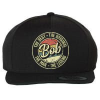 Bob Personal Name First Name Retro Bob Wool Snapback Cap