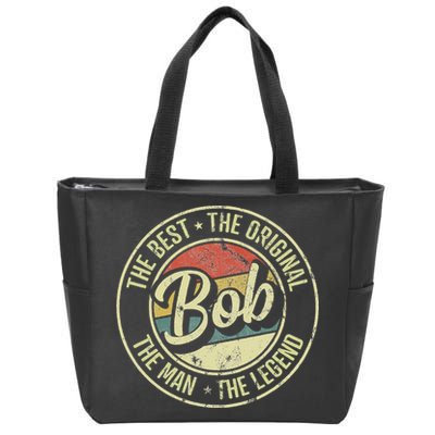 Bob Personal Name First Name Retro Bob Zip Tote Bag