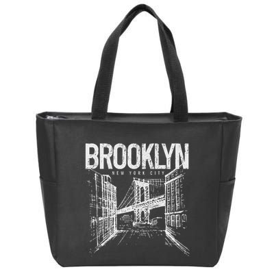 Brooklyn Pride Nyc New York City Ny Brooklyn Bridge Zip Tote Bag