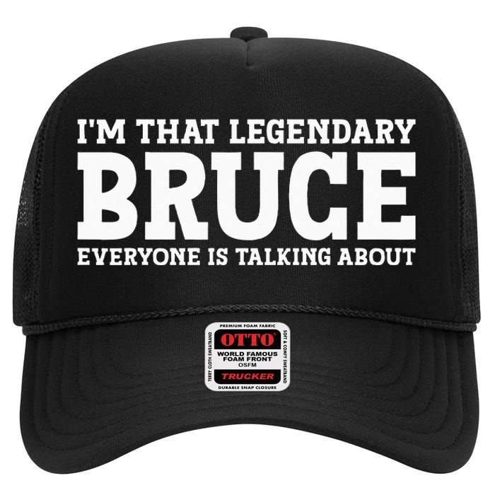 Bruce Personal Name Funny Bruce High Crown Mesh Back Trucker Hat