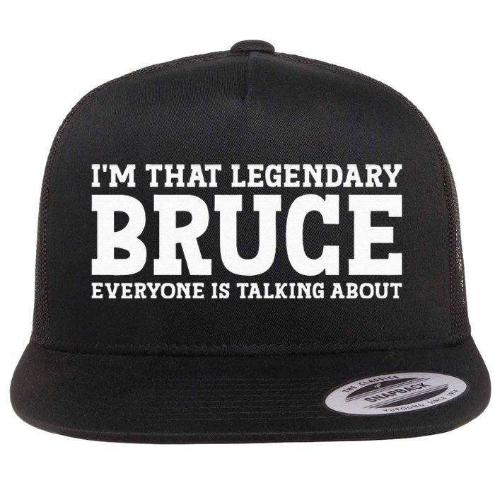 Bruce Personal Name Funny Bruce Flat Bill Trucker Hat