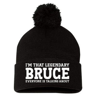 Bruce Personal Name Funny Bruce Pom Pom 12in Knit Beanie