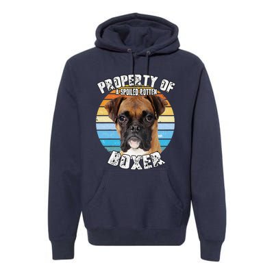 Boxer Property Of Retro Cute Dog Premium Hoodie