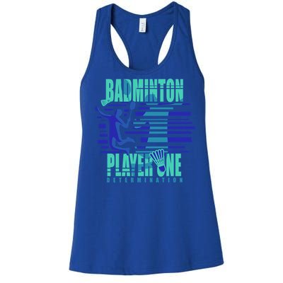 Badminton Player One Funny Gift Women's Racerback Tank